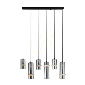 LED-Pendelleuchte Zambelis 2537, 26 W, 3000 K, Schwarz mit Rauchglas small 1
