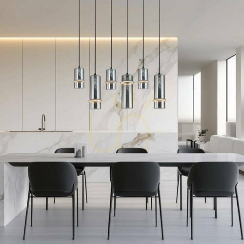 Prüfen LED-Pendelleuchte Zambelis 2537, 26 W, 3000 K, Schwarz mit Rauchglas