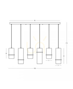 LED-Pendelleuchte Zambelis 2537, 26 W, 3000 K, Schwarz mit Rauchglas small 2