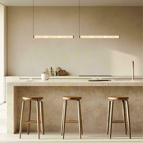 Prüfen LED-Pendelleuchte 23 W, 3000 K, Triac, Sandy Black – Alabaster ZAMBELIS