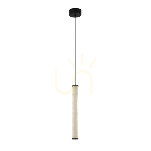 Prüfen LED-Pendelleuchte 15 W, 3000 K, Triac, Sandy Black – Alabaster ZAMBELIS