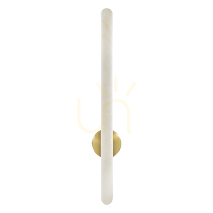 LED-Wandleuchte 19 W, 3000 K, Triac, Alabaster – Messing, ZAMBELIS small 1