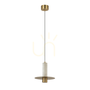 LED-Pendelleuchte 7 W, 3000 K, Triac, Alabaster – Messing, ZAMBELIS small 1