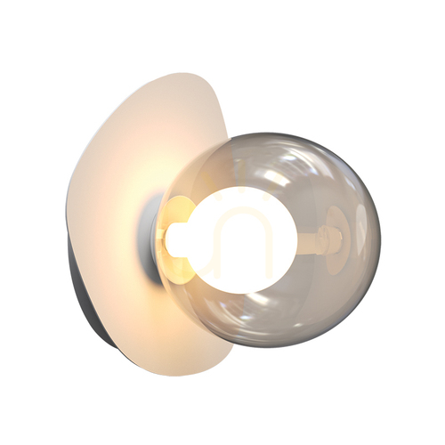 Prüfen Wandleuchte Zambelis 2579, Sandweiß und Rauchglas, 1×G9 LED max. 4 W