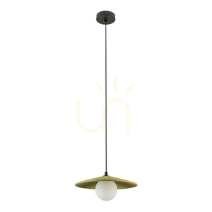 Pendelleuchte 1xG9 LED MAX 9 W Olivgrün-Ton – Schwarz – Metall – Opalglas ZAMBELIS small 1