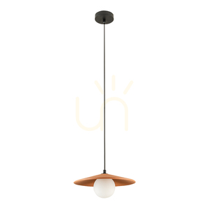 Zambelis 2598 Pendelleuchte – Terrakotta und Schwarz, Opalglas, G9, Ø28,5 cm small 1