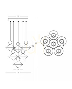 LED-Kaskaden-Kronleuchter Zambelis 25102, mehrfarbig, Messing, 40 W, 3000 K small 2