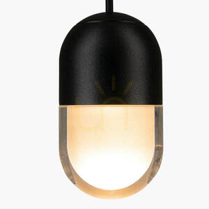 LED-Pendelleuchte 7 W, 3000 K, sandfarbenes Schwarz, Aluminium – Acryl, ZAMBELIS small 2