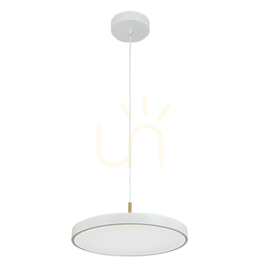 LED-Pendelleuchte 17 W, 3000 K, Weiß matt – gebürstetes Messing, ZAMBELIS small 0