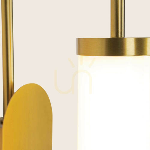 Prüfen LED-Wandleuchte 10 W, Triac, gebürstetes Messing – Opalglas, ZAMBELIS