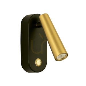 LED-Leseleuchte für die Wand, 3 W, 3000 K, Schwarz matt – Gold, ZAMBELIS small 1