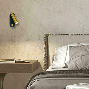 LED-Leseleuchte für die Wand, 3 W, 3000 K, Schwarz matt – Gold, ZAMBELIS small 0