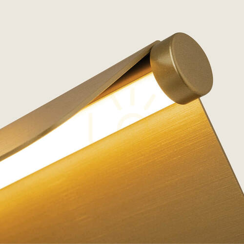 Prüfen LED-Stehlampe 12 W, 3000 K, gebürstetes Gold, verstellbare Lichtlenker, ZAMBELIS