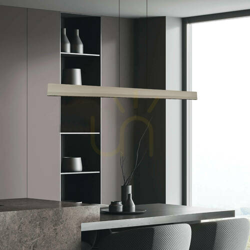Prüfen LED-Pendelleuchte 40 W, 3000 K, Triac, gebürstetes Grau – Aluminium – Schwarz ZAMBELIS