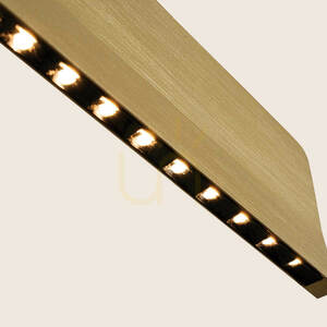 Line Light 46 W LED-Pendelleuchte, 3000 K, mit Triac, in gebürstetem Gold – Aluminium – Schwarz ZAMBELIS small 1