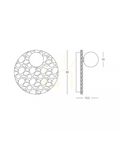 Wandleuchte Zambelis 25316 – Naturstein, Opalglas, 30 cm, 1×G9 LED small 2