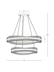 LED-Pendelleuchte Zambelis 25413, zwei Ringe 80 und 60 cm, gebürstetes Gold small 2