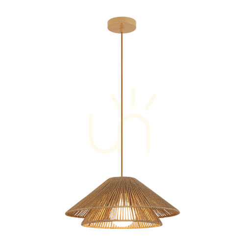 Prüfen Zambelis 25429 Pendelleuchte aus Papierkordel, naturbraun-beige, Ø 40 cm, 1×E27