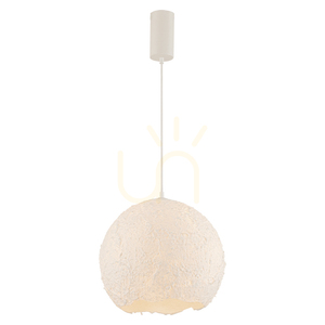1xE27 Pendelleuchte, max.. 15 W, Metall – Briefbeschwerer – Kunststoffkugel, weiß, ZAMBELIS small 1
