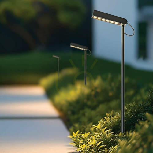 Prüfen LED-Außenpollerleuchte 8 W – 24 V, 3000 K, sandschwarz, IP65, ZAMBELIS