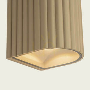 LED-Außenwandleuchte mit Up-Down-Licht, 2 × 3 W, 3000 K, grau-beige, Aluminium, IP54, ZAMBELIS small 2