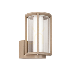 LED-Außenwandleuchte 13 W, 3000 K, beige – braun (taupe), Aluminium, IP54, ZAMBELIS small 1
