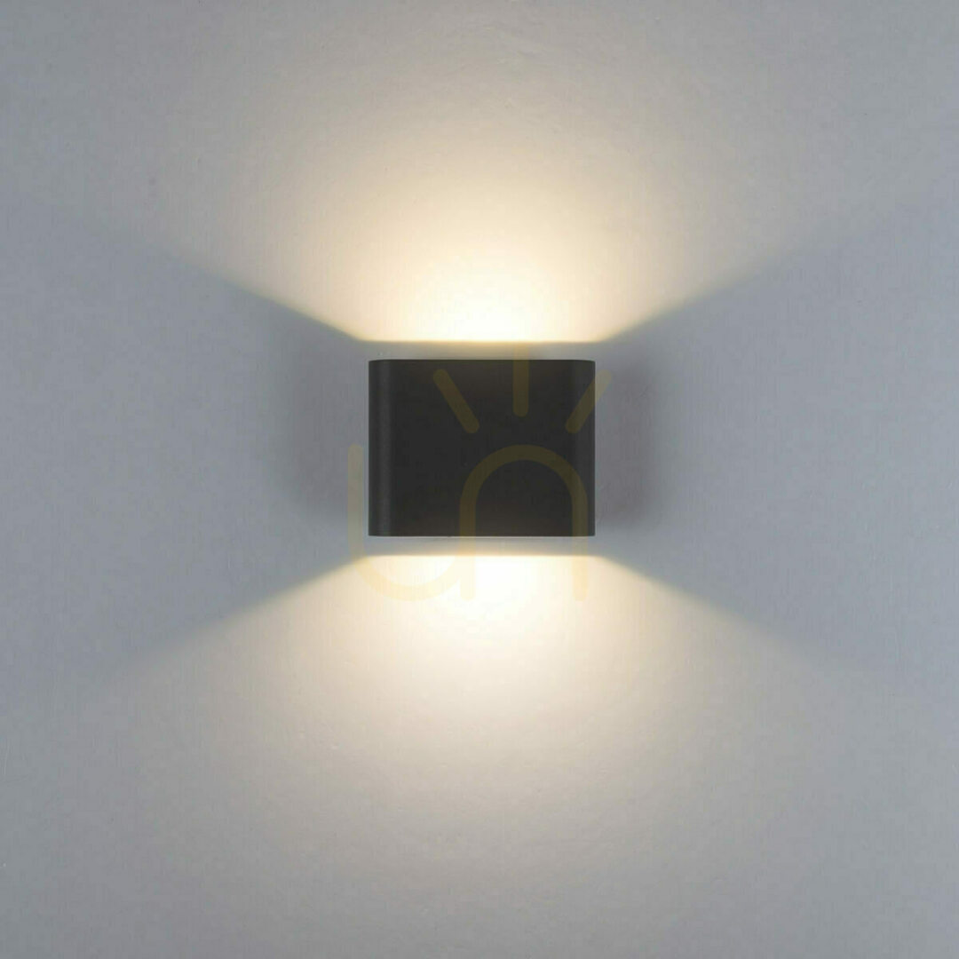 Outdoor Wall LED Up-down Light 6W 3000k-4000k Sandy Black Aluminium Ip65 ZAMBELIS