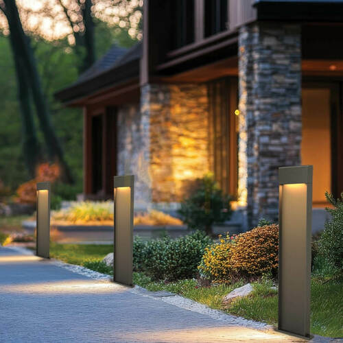 Prüfen LED-Pollerleuchte für den Außenbereich, 6,5 W, 3000 K, Graphit, IP65, ZAMBELIS