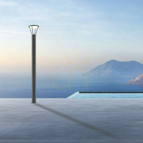 Prüfen LED-Solar-Außenlampe (Lampenpfosten/-poller) 5 W, 3000 K, Graphit-Aluminium, IP54, ZAMBELIS