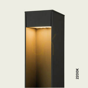 LED-Pollerleuchte für den Außenbereich, 12 W, 2200 K–4000 K, Graphit-Aluminium, IP65, ZAMBELIS small 2
