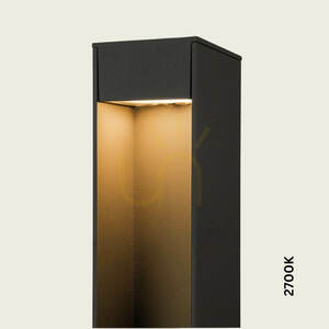 LED-Pollerleuchte für den Außenbereich, 12 W, 2200 K–4000 K, Graphit-Aluminium, IP65, ZAMBELIS small 3