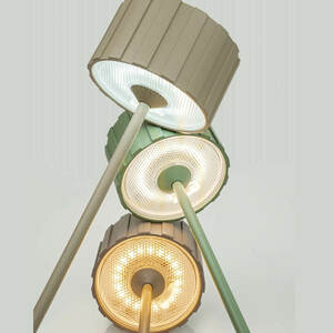 Tragbare LED-Tischlampe für den Außenbereich, 2 W, 2700 K–4000 K–6500 K, sandgrün, IP44, ZAMBELIS small 2