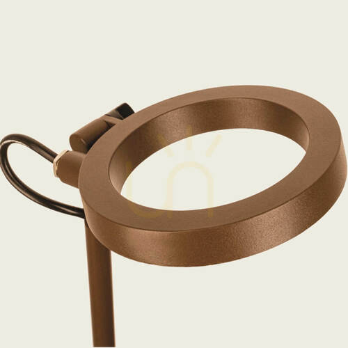 Prüfen LED-Außen-Spike-Leuchte 7 W, 3000 K, braunes Aluminium, IP65, ZAMBELIS