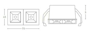 LED-Einbaustrahler mit Gitter 5 W, 3000 K, sandschwarz, ZAMBELIS small 1