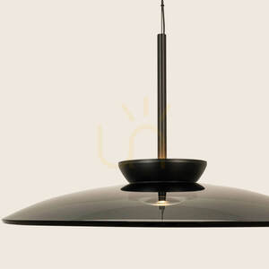 LED-Pendelleuchte 31 W, 2700 K–3000 K, Triac, schwarz matt – Rauchglas, ZAMBELIS small 2