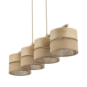 Dorma Wood Juta Pendelleuchte 4 Xe27 small 6