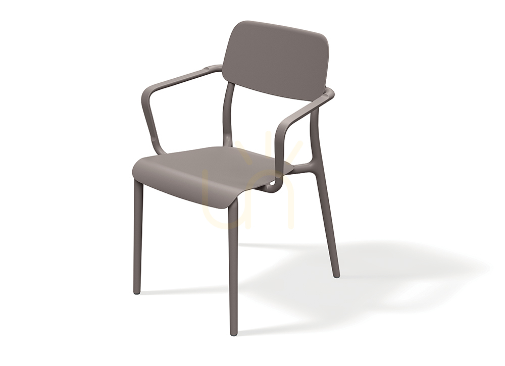 FRIK658 Rimo Gartenstuhl mit Armlehnen – Erdiges Taupe FERNE