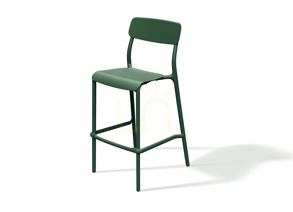 FRIK5511 Scaun înalt de bar pentru grădină Rimo - FERNE, verde pin