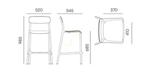 FRIK5510 Rimo Low Garten-Barhocker – Weiß FERNE small 1