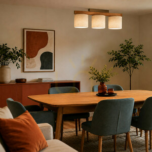 Viga Shade Deckenleuchte aus Kiefernholz, 3 Xe27 small 1