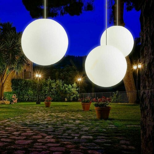 Prüfen Pendelleuchte Außen s.luce Globe Weiß 40 cm IP54 E27 Modern