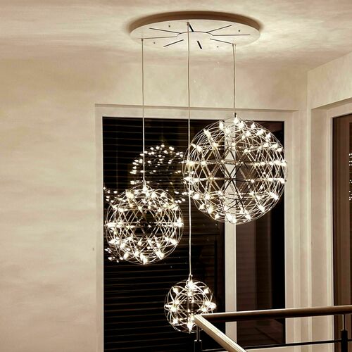 Prüfen LED Kronleuchter s.luce Atom XL Schwarz 152-flammig, dimmbar, 70 cm, Modern