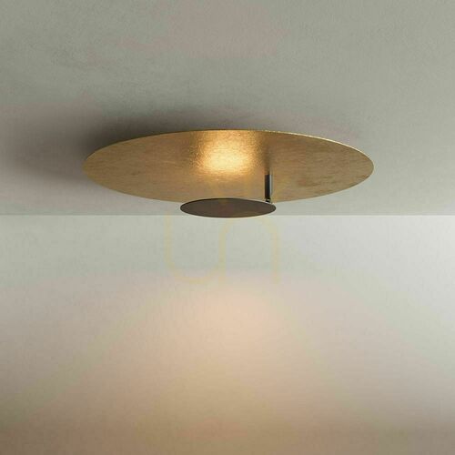 Prüfen Deckenleuchte s.luce Plate LED 60 cm gold Metall dimmbar warmweiß