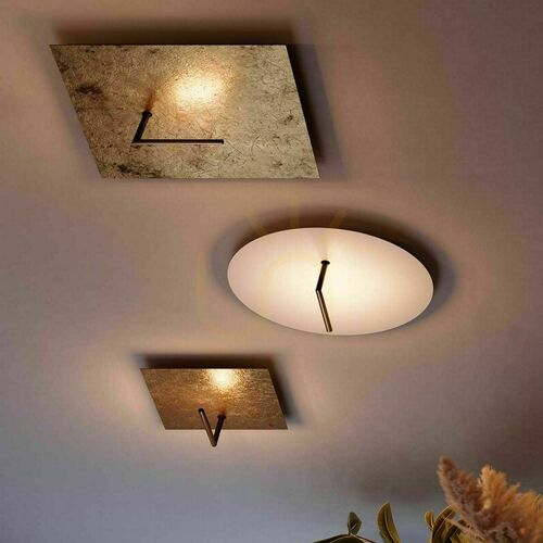 Prüfen Deckenleuchte s.luce Edge LED 45 cm quadratisch gold Metall dimmbar warmweiß