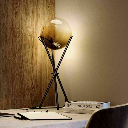 Prüfen Tischlampe s.luce Orb Glas gold 20 cm rund modern
