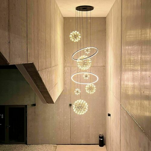 Prüfen Kronleuchter s.luce Fusion XXL LED Ring 8-flammig Weiß 150 cm modern
