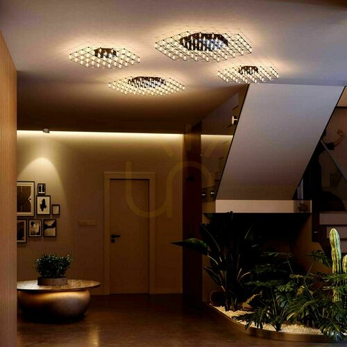 Prüfen Deckenleuchte s.luce Atom LED chrom 80 cm 61-flammig dimmbar Wohnzimmer