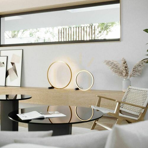 Prüfen Tischlampe s.luce Ring LED Schwarz 40 cm dimmbar Touch-Dimmer Warmweiß Metalldesign