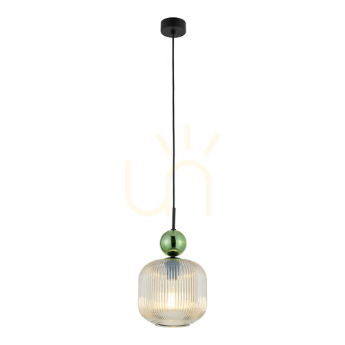 Prüfen TK-Lighting Sophia Big 11372 Pendelleuchte – Grün, cognacfarbenes Glas, 1×E27