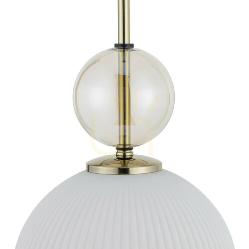 Prüfen TK-Lighting SOPHIA BIG COGNAC WHITE 11374 Pendelleuchte, weißes Glas, 1×E27